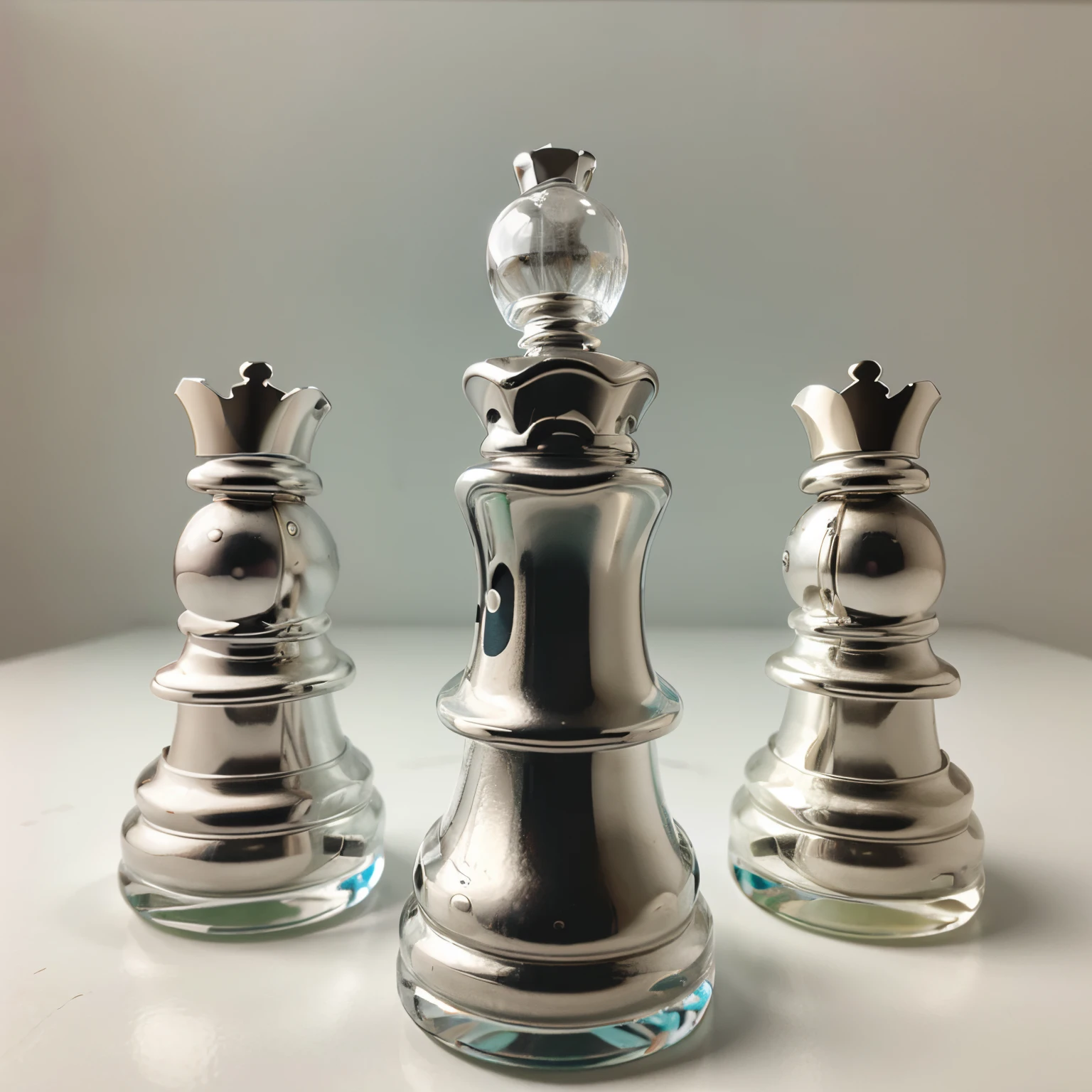 transparent king chess piece with blank background