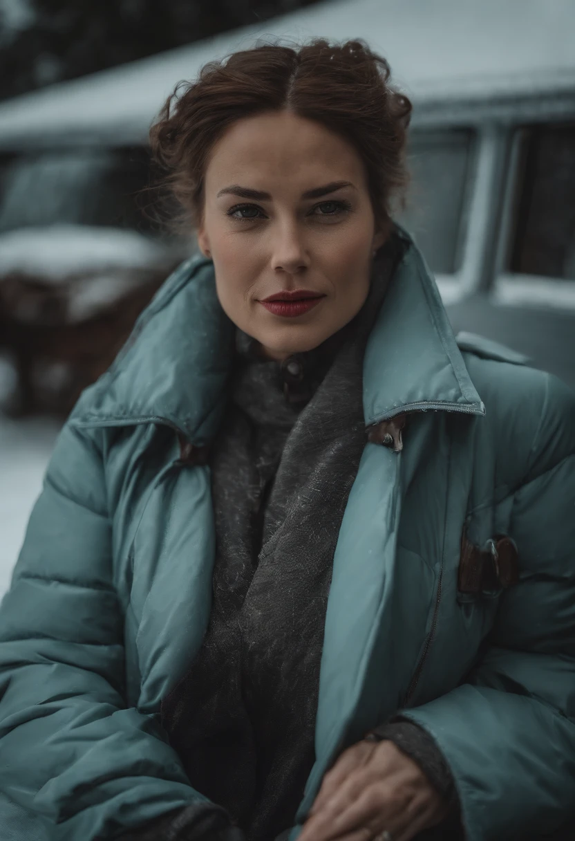 ((high definition)), ((full body)) press photography, ((aviator))((wearing open raincoat and lingerie)), ((Lockheed Vega 5B in the arctic)), ((enchanting)), ((big butt, huge boobs)), ((looking away from the camera)), Detailed, Detailed pretty face, Sharp Focus, (Detailed and intricate), 4k, Leica 35mm F2.8, Fuji Superia Reala 100