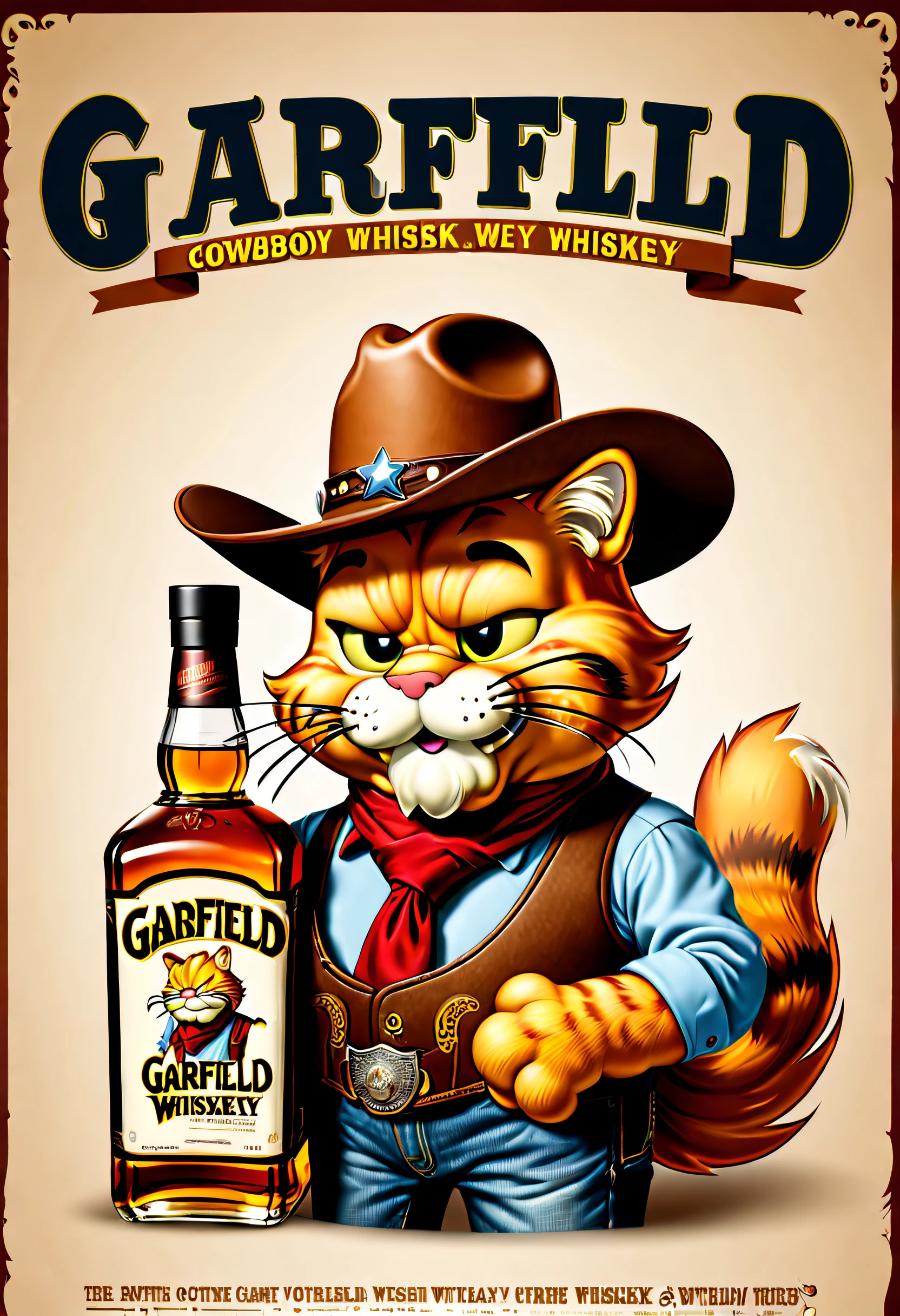 Brand advertising,Creative poster,Cowboy Garfield Whiskey,