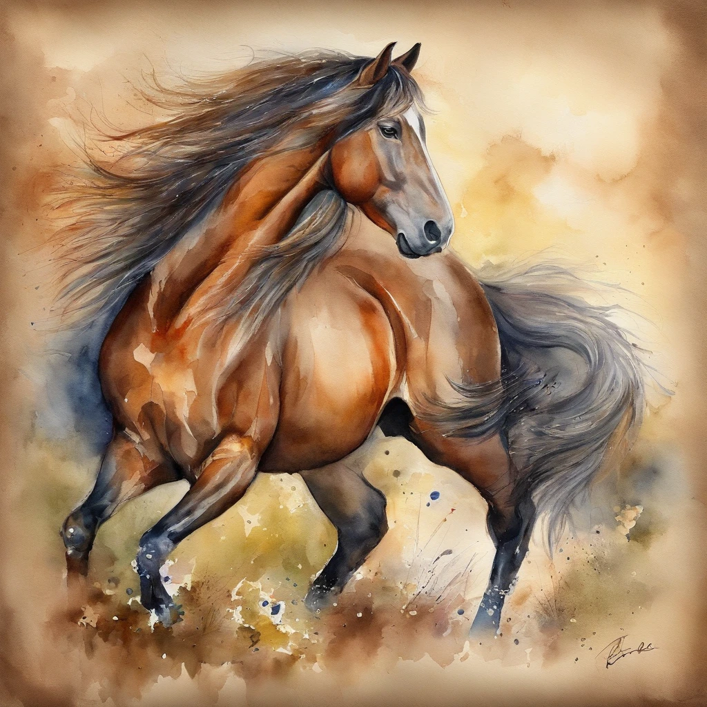 1 horse，Beautuful Women、Nine Jun Diagram, Watercolor painting, watercolor paiting, watercolor paiting, Watercolor painting, watercolor on paper, Watercolor on canvas, detailed watercolour, Colorful watercolor painting, watercolor on paper, watercolor paiting, fantasy watercolor, watercolor paiting, Watercolor on canvas, watercolor paiting, vibrant watercolor