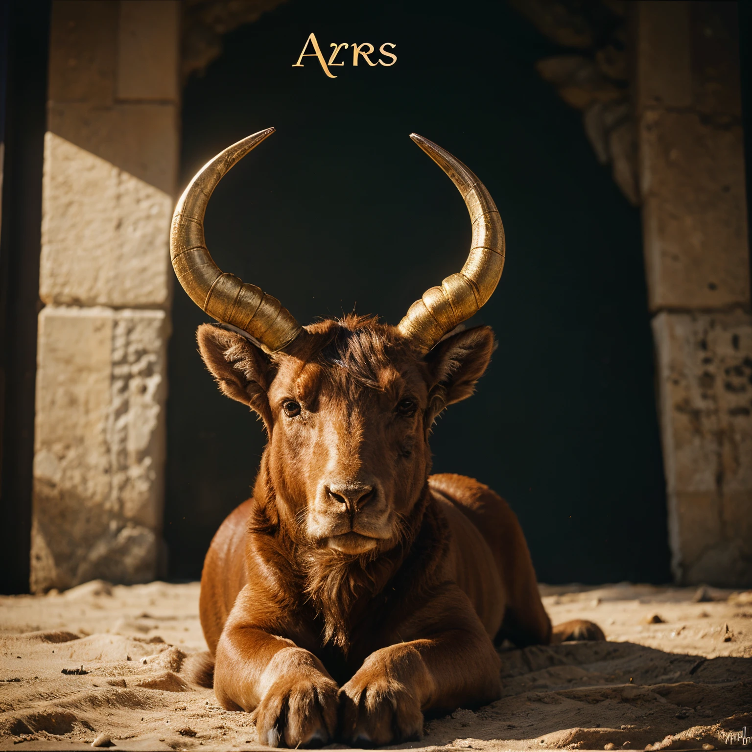 aries zodiac sign text on the picture "Aries"