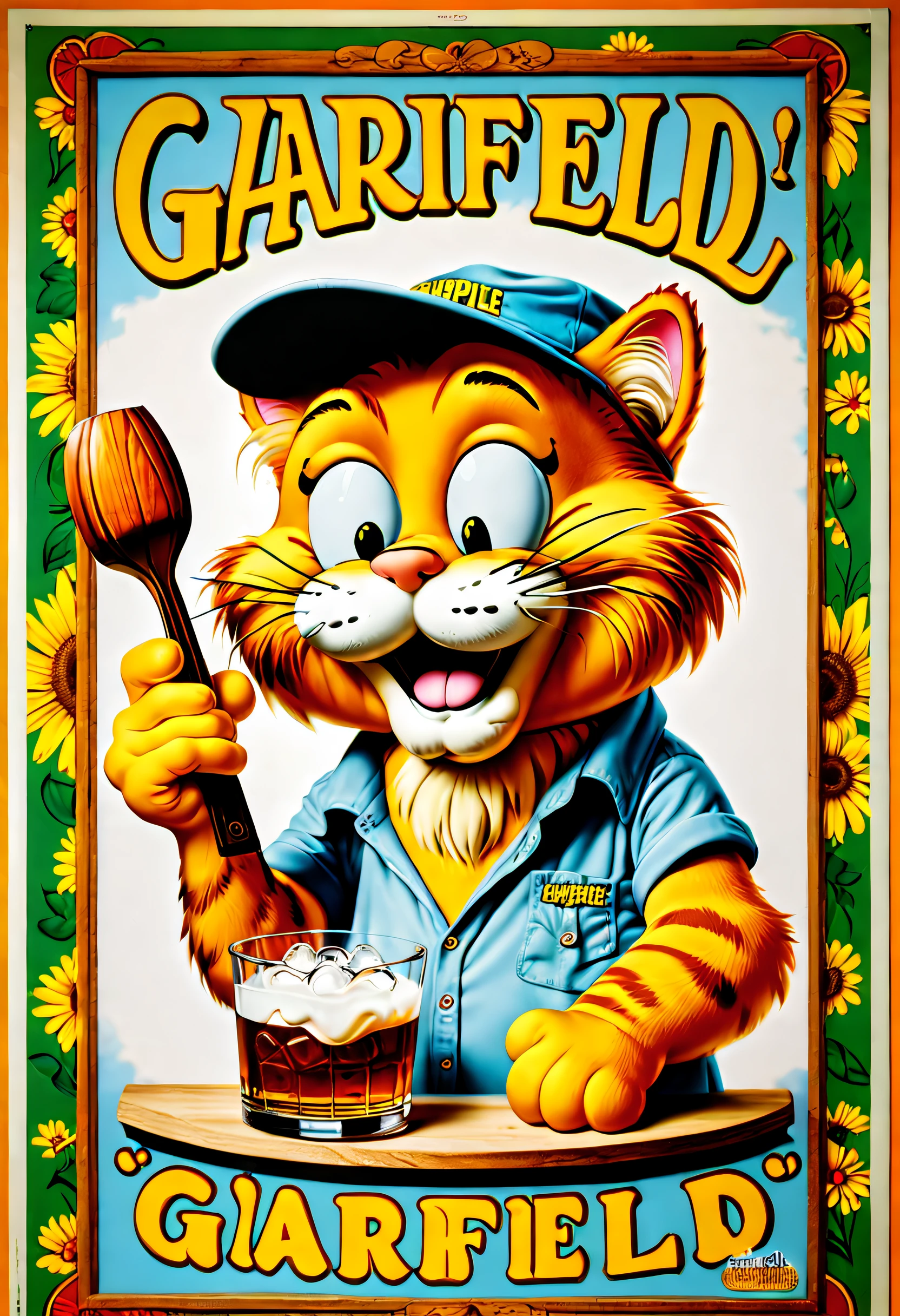 Brand advertising，Creative poster，Gentleman Garfield Brandy，