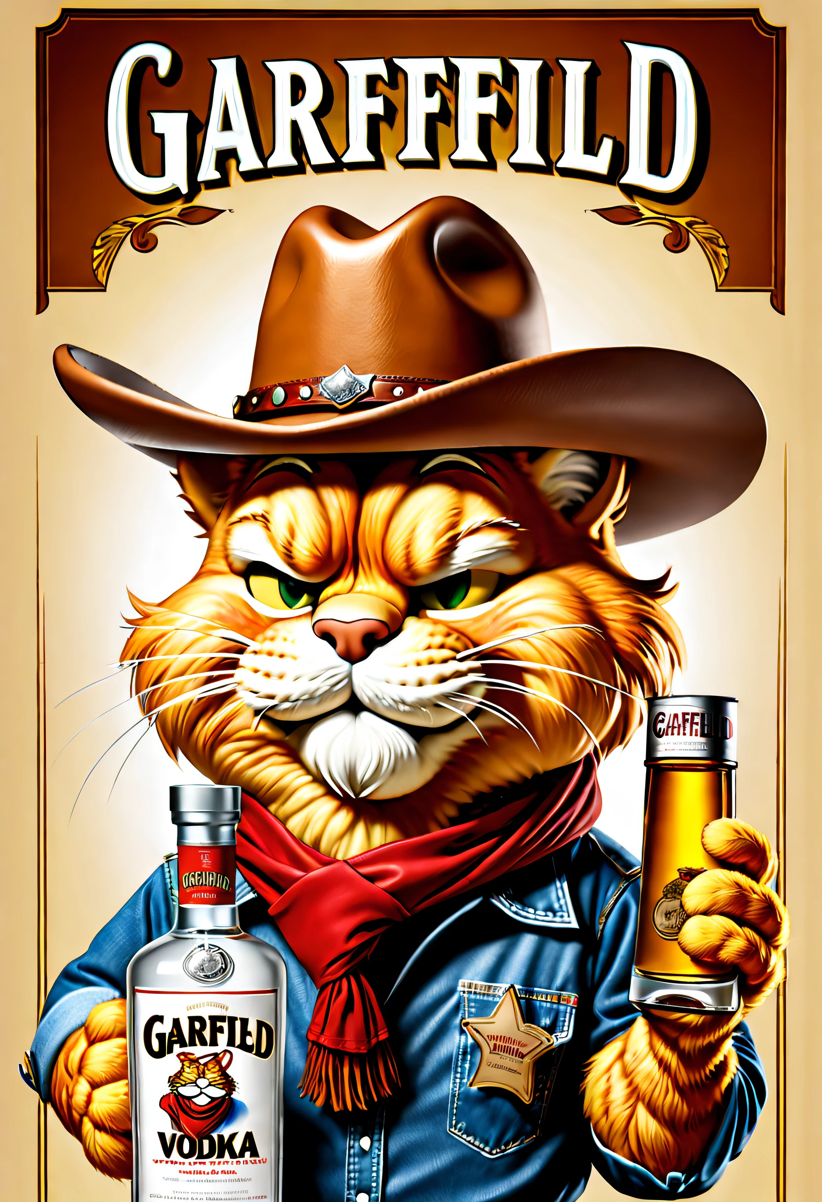 Brand advertising，Creative poster，Gentleman Garfield Brandy，