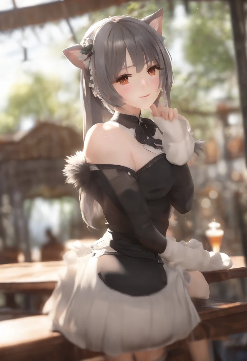 fantasy girl with cat ears, Liberty spikes  haircut, spiky hair, white hair, china dress, naked legs, battle gloves, absurdly huge brests, even bigger brests, detailed grnitals, puffy genitals, wide opened genitals, sport body,