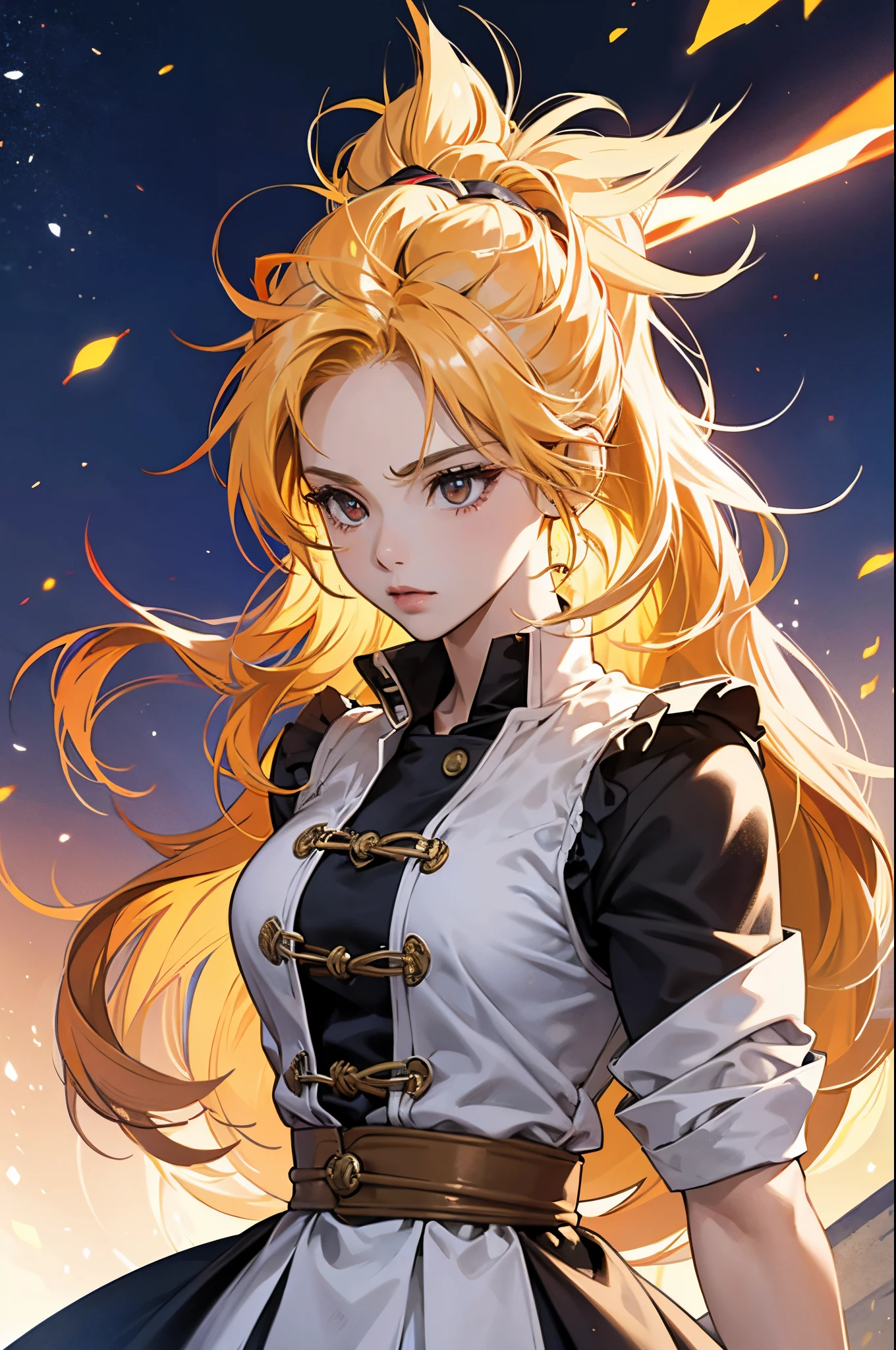 super saiyan girl, masterpieces, solo, 16K, extreme quality, ultra lighting