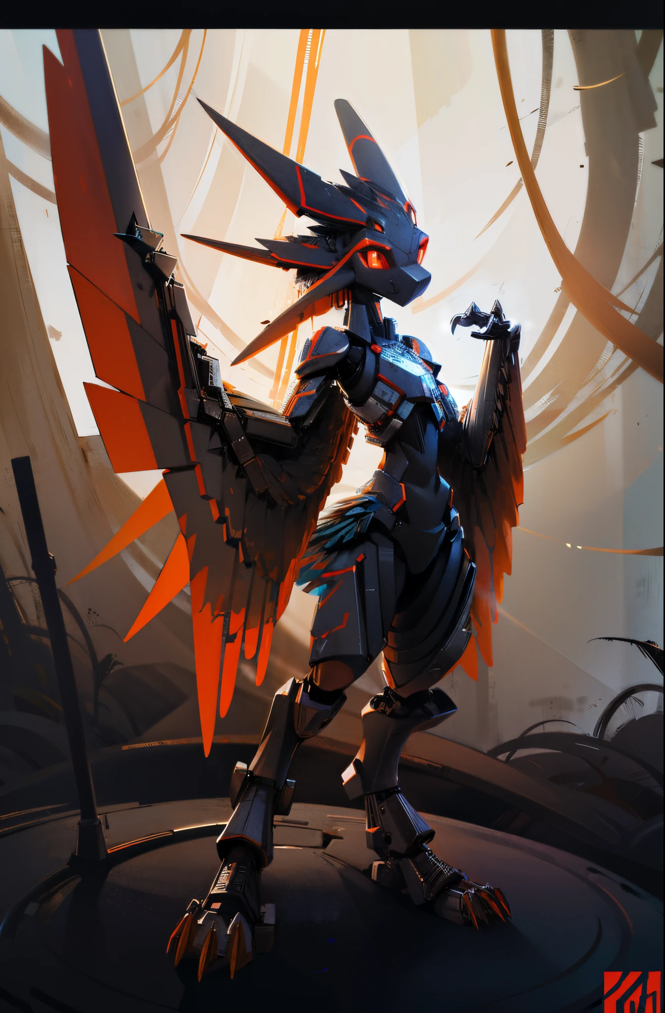 Avali tail, metal feathers