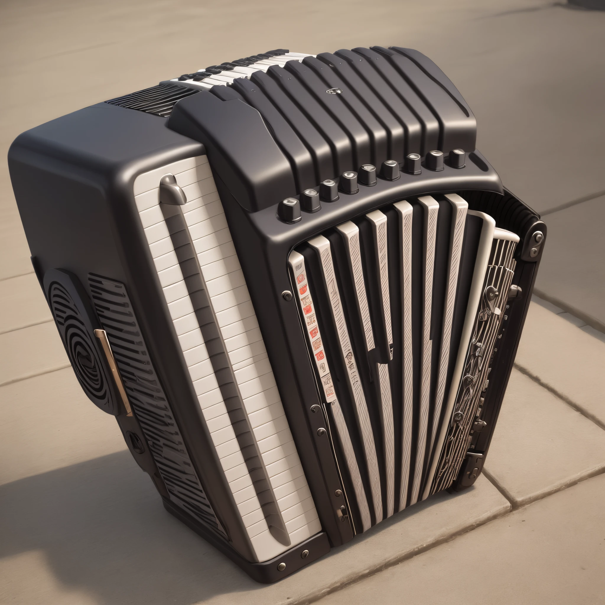 Accordion being depressed