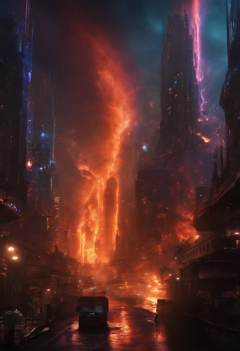 attacked with plasma weapons、A melting city