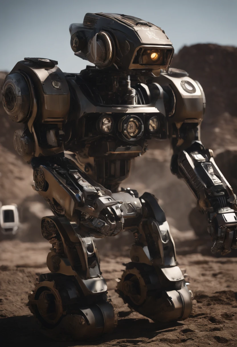 Envision a cinematic scene showcasing an Autonomous Mobile Robot (AMR) of unparalleled complexity, emphasizing extreme micro-details of its internal mechanisms, including intricate gears, cables, and wire work. Picture this image in stunning 8K movie quality, with a focus on displaying the wear and tear evident in the scratches and damage to the machine's metal and exterior.
Zoom in on the micro-details of the AMR's internal machinery, capturing the precision in the arrangement of gears, the intricate web of cables, and the meticulous layout of wire work contributing to its advanced functionality.
Highlight the exterior of the AMR, emphasizing the battle scars, scratches, and signs of wear that narrate a tale of continuous operation and exposure to challenging environments. Pay attention to the reflections of light on the damaged metal and worn paint, enhancing the realism and depth of the AMR's rugged appearance.
Consider the lighting, utilizing cinematic techniques to create dynamic shadows that bring out the three-dimensional quality of the AMR. Craft an immersive visual experience that showcases both the internal complexity and external resilience of this autonomous machine.
Imagine the AMR in a dynamic scenario, such as navigating a challenging terrain or interacting with its environment. Integrate elements like debris, dust, or sparks to add realism and further enhance the cinematic quality of the scene.
This detailed prompt aims to inspire the creation of a visually stunning and immersive depiction of an Autonomous Mobile Robot in 8K movie quality, with a focus on extreme micro-details of internal mechanisms and the wear and tear visible in scratches and damage on its exterior.