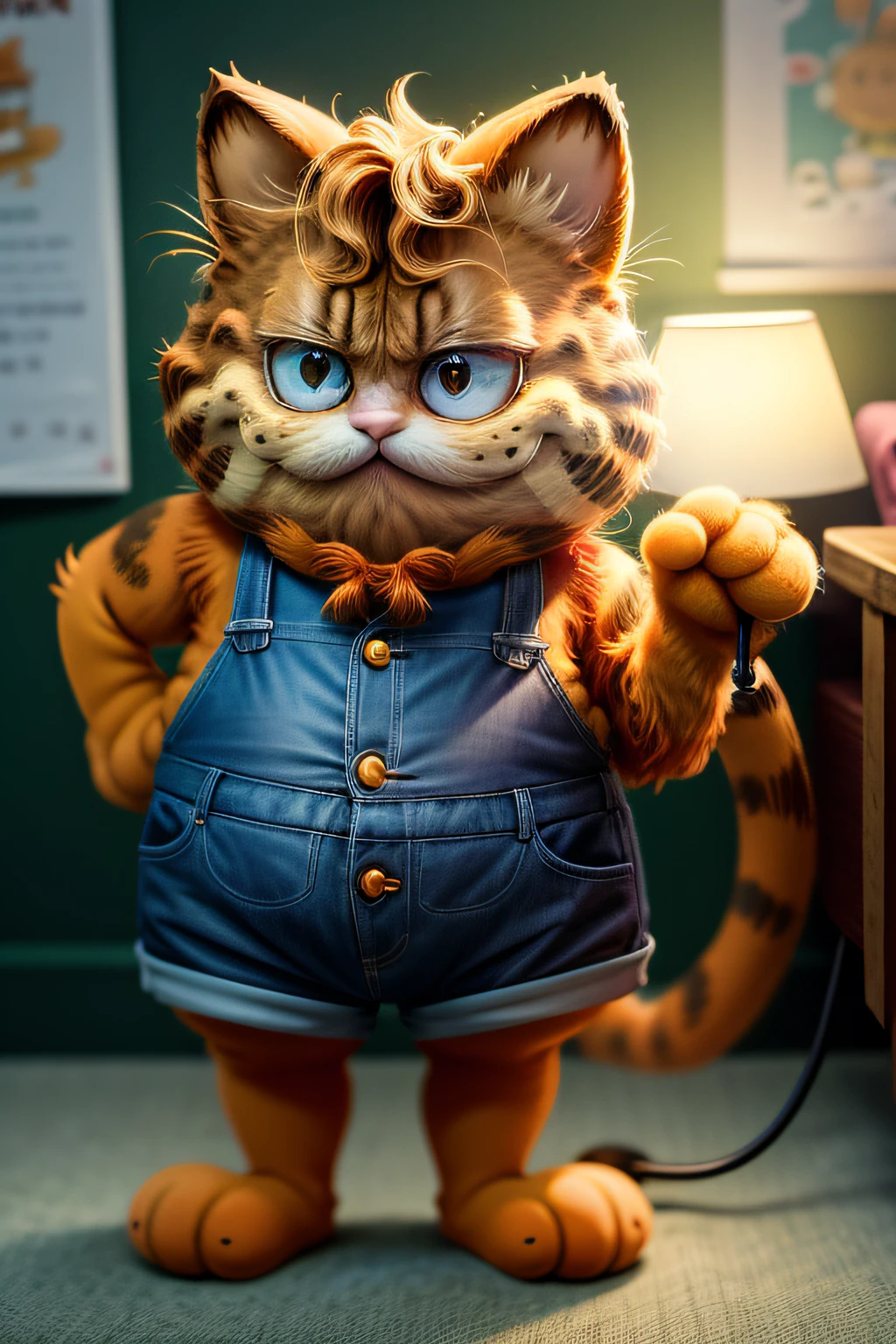 Comic storyboard:1.4, comic strip, lamplight，A curious Garfield cat，Cartoon comics style, 4K Ultra HD, 超高分辨率, (realistically: 1.4), Best quality，tmasterpiece，（pastel colour：1.2）