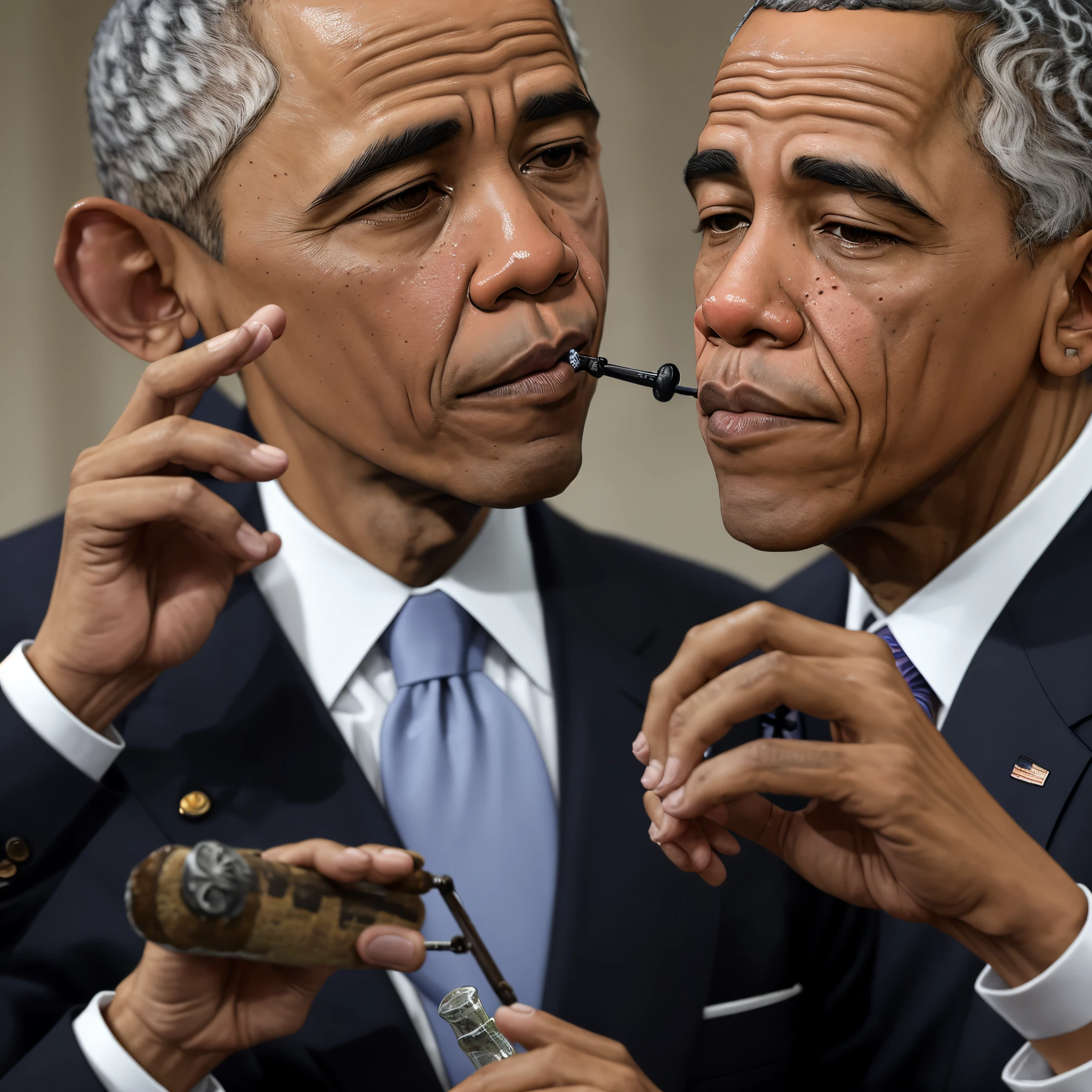 Obama with a crackpipe
