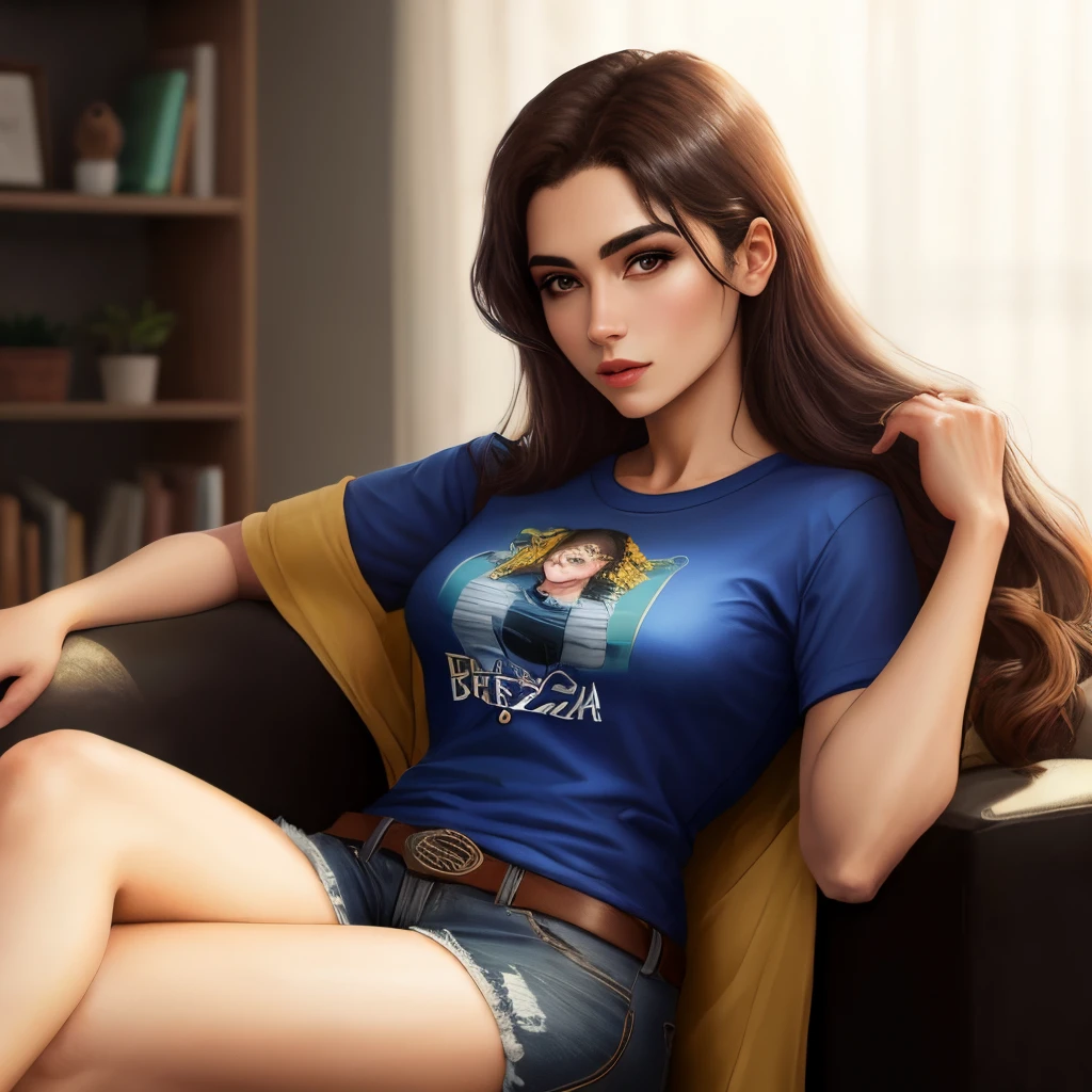 Personagem sexy realista com a camisa do brazil