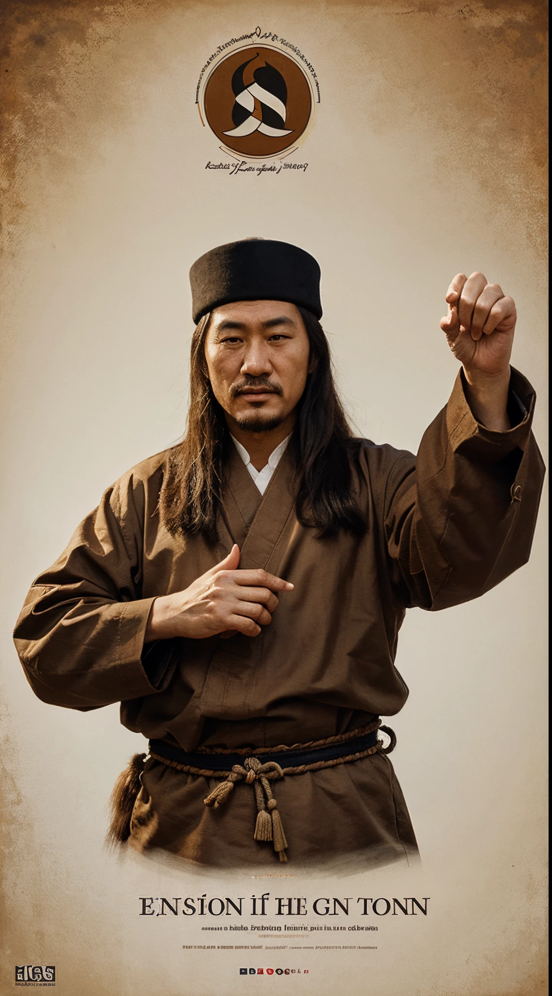 Illustrate the cultural exchange fostered by Genghis Khan, showcasing scenes of people from different backgrounds sharing knowledge, traditions, and art.