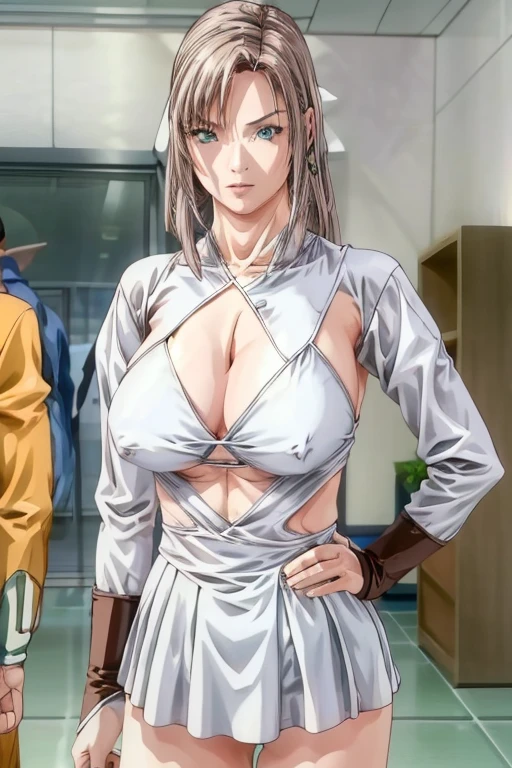 Android 18，and 18， 1girll， Android 18， 独奏，Android 18 database， （（（blond hairbl， eBlue eyes， short detailed hair，耳Nipple Ring， jewely， laughingly，self-assured））），((Masterpiece)),A high resolution, ((Best quality))，tmasterpiece，top-quality，best qualityer，（（（ looking at viewert, There is light in the eyes，Exquisite facial features）））