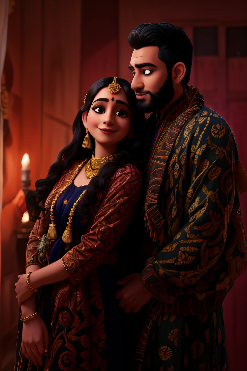 araffe couple in traditional indian attire posing for a picture, mid shot portrait, shot with canon eoa 6 d mark ii, taken with canon 5d mk4, portrait shot, couple portrait, cinematic photo shoot, shot on sony a 7 iii, portrait shot 8 k, lovely couple, couples portrait, detailed portrait shot, shot on sony a 7
