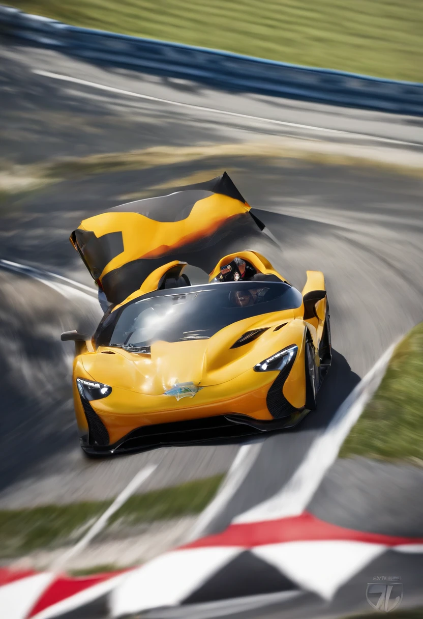 A photo of Sterling skydiving over a picturesque mountain range,original,Max “Velocity” Sterling, a fictional Formula One champion, is the epitome of speed and charisma on the racetrack. With a sharp, athletic build, his appearance is as flashy as his driving style, often seen in custom racing gear emblazoned with bold logos and his trademark lightning symbol. His hair is styled with the same carefree audacity that he shows behind the wheel, and his confident, roguish smile has made him a heartthrob in the international racing scene.