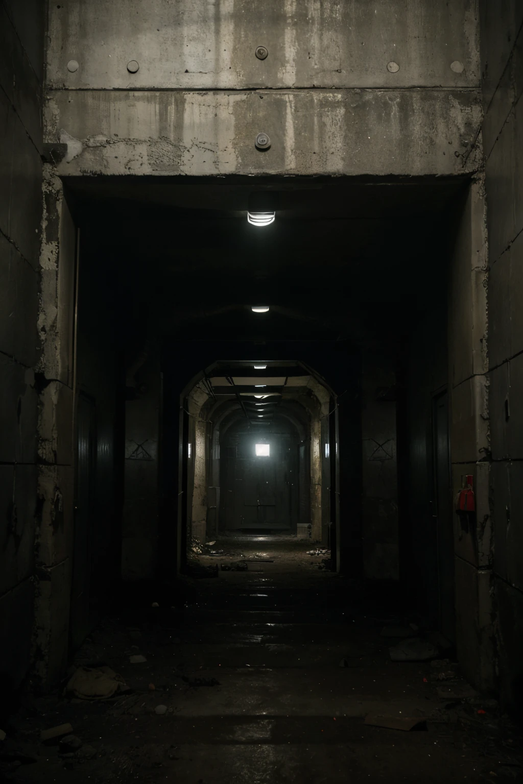 (best quality,4k,8k,highres,masterpiece:1.2),ultra-detailed,underground complex of bunkers,anti zombie showcase,weapons,concept artists,high-tech equipment,dark and eerie atmosphere,grim and desolate scenery,rugged concrete structures,eerie lighting,bloodstains and claw marks,secret passageways,closed steel doors,military grade defense systems,creepy underground tunnels,night vision cameras,strategic command center,emergency supplies and rations,stark contrast between light and shadow,heavy fortified gates,unnerving silence and anticipation,military personnel in tactical gear,secure and impenetrable stronghold,vivid colors,moody and atmospheric lighting