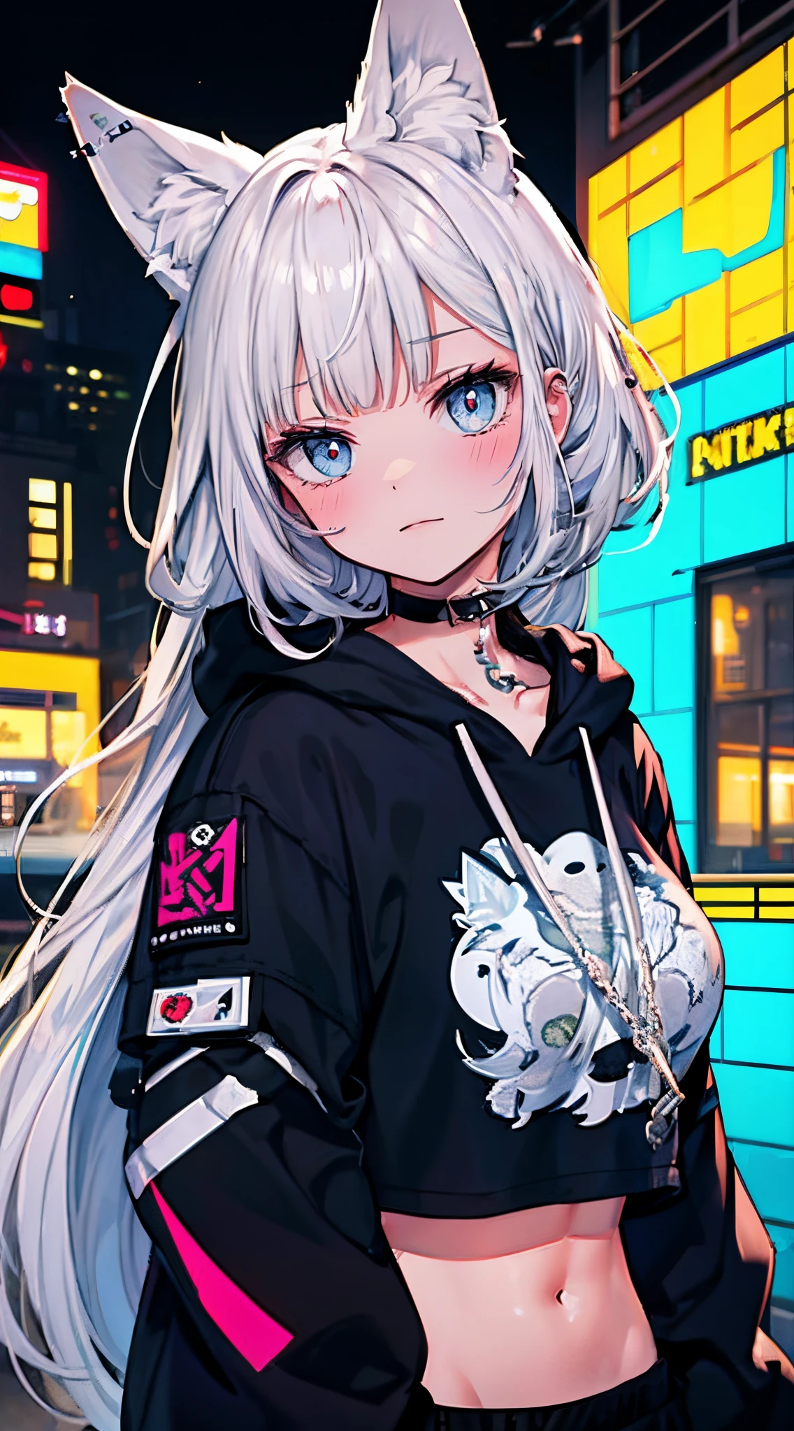 (long silver hair), (ear behind hair), (hidden ear)