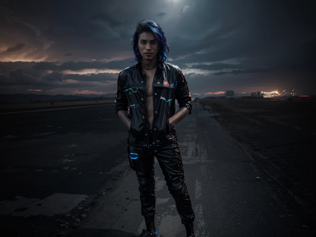 Change the background cyberpunk, handsome boy, realistic face ,8k,ultra realistic