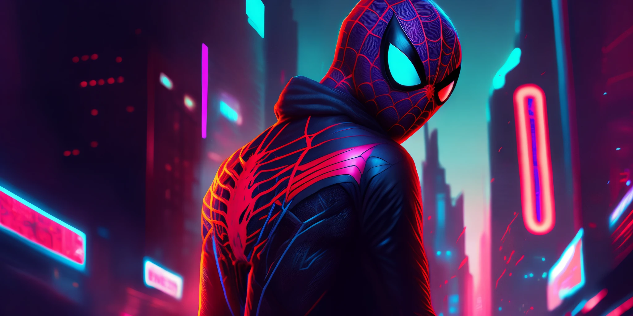 Spider man,Cyberpunk,8k.