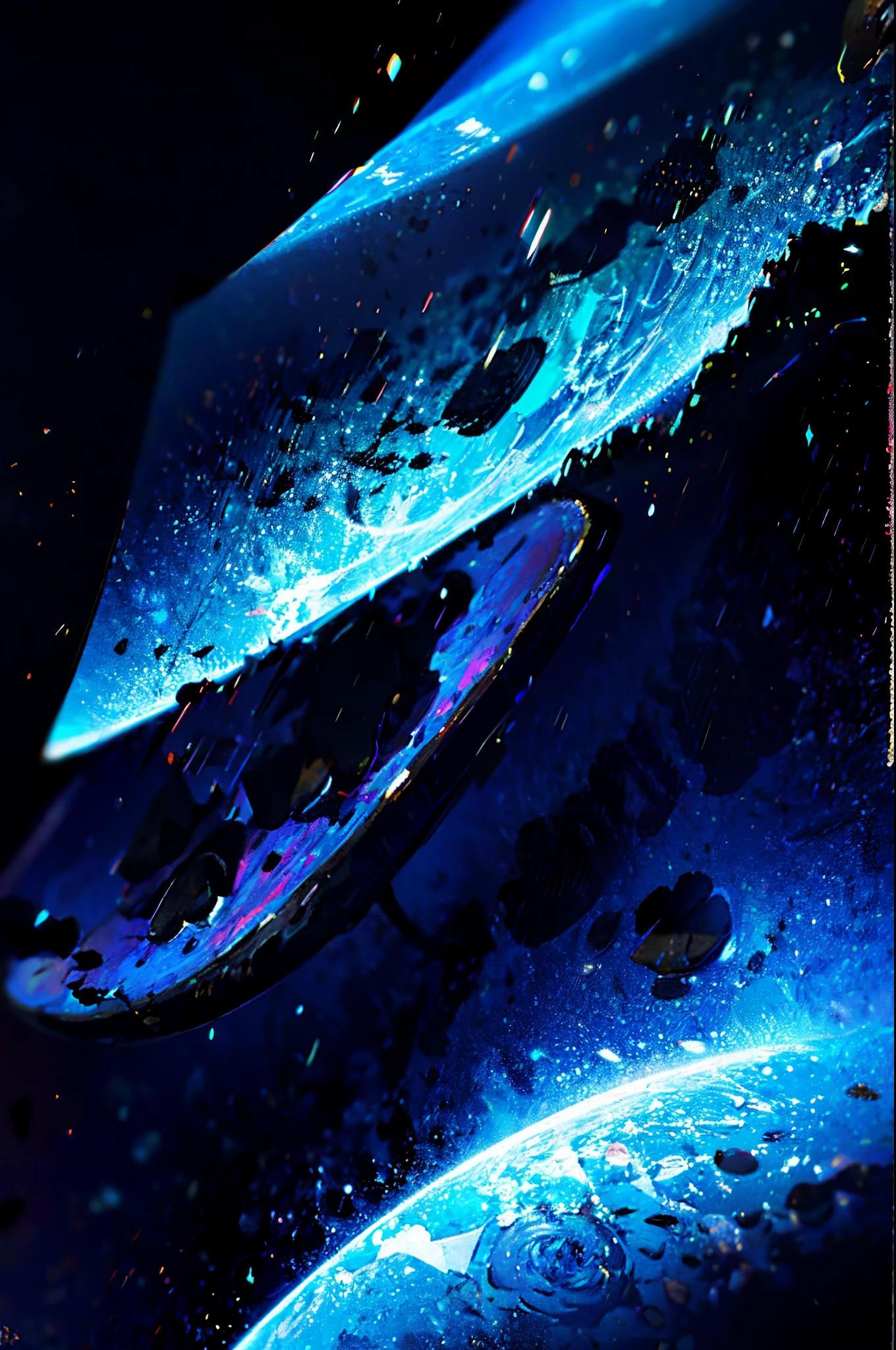 Hongos de silocibina con fondo del universo, tonalidad violeta