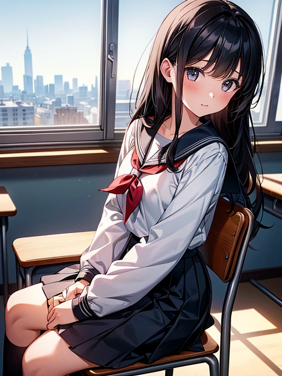 NSFW,4K,Gal:1.3,Anatomically correct,school uniform:1.3,A pure and innocent girl, Very cute face, Like an idol, (masterpiece:1.2), (high quality), panties, loose socks, Hip, Blue Skirt, alone, Blazer Type, loose socks, Lifting clothes, Brown eyes, pure gaze, mini skirt, Lift yourself up, Check skirt, blush,((Mid-chest)), (Sweating profusely), Long Hair, physical education, Beautiful legs, ((in the train))