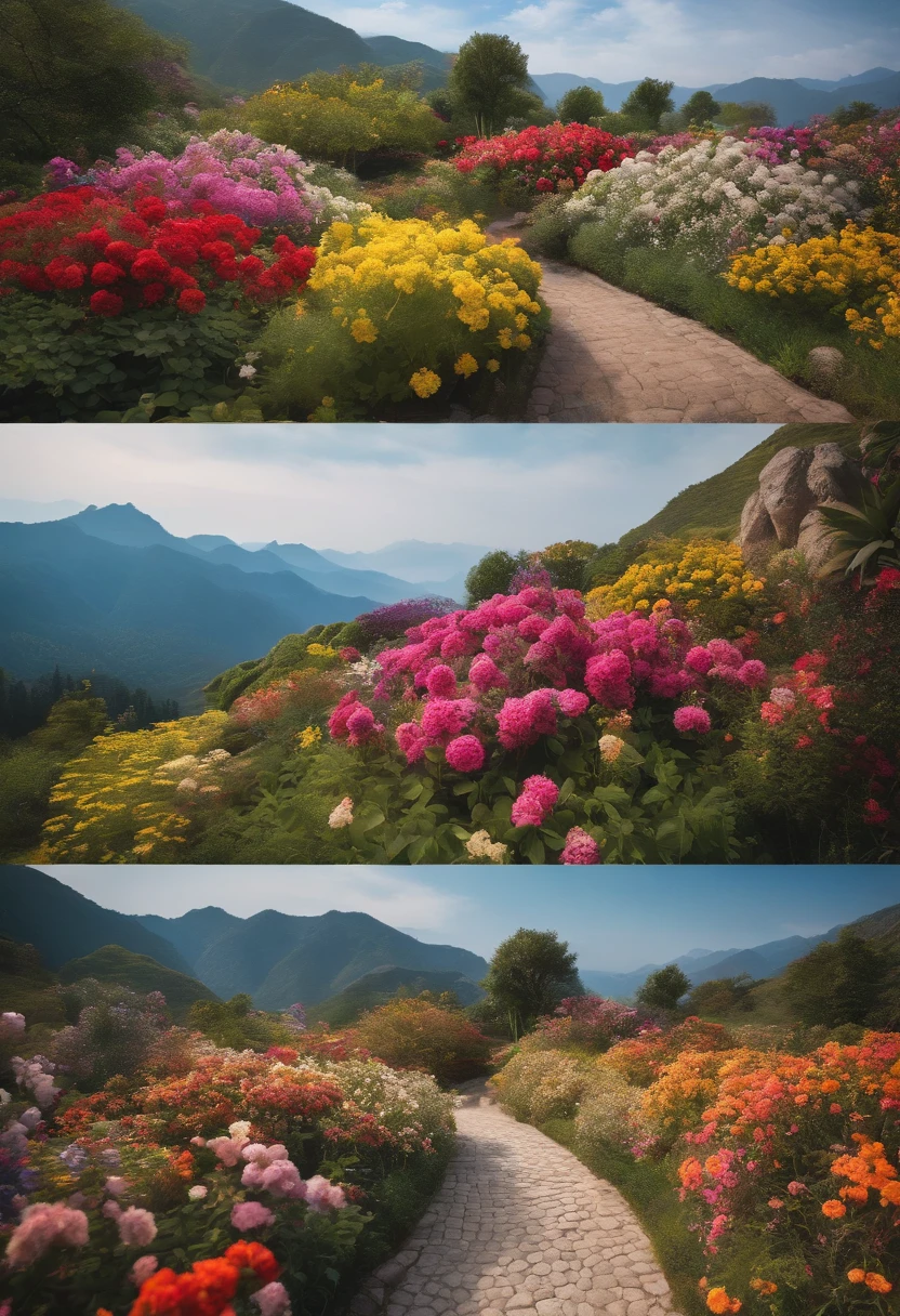 8K、An ultra-high picture quality、Ultra-realistic details、masutepiece、(Colorful flowers々Western-style garden full of blooming flowers)、Professional photographer photography、Raw photography、