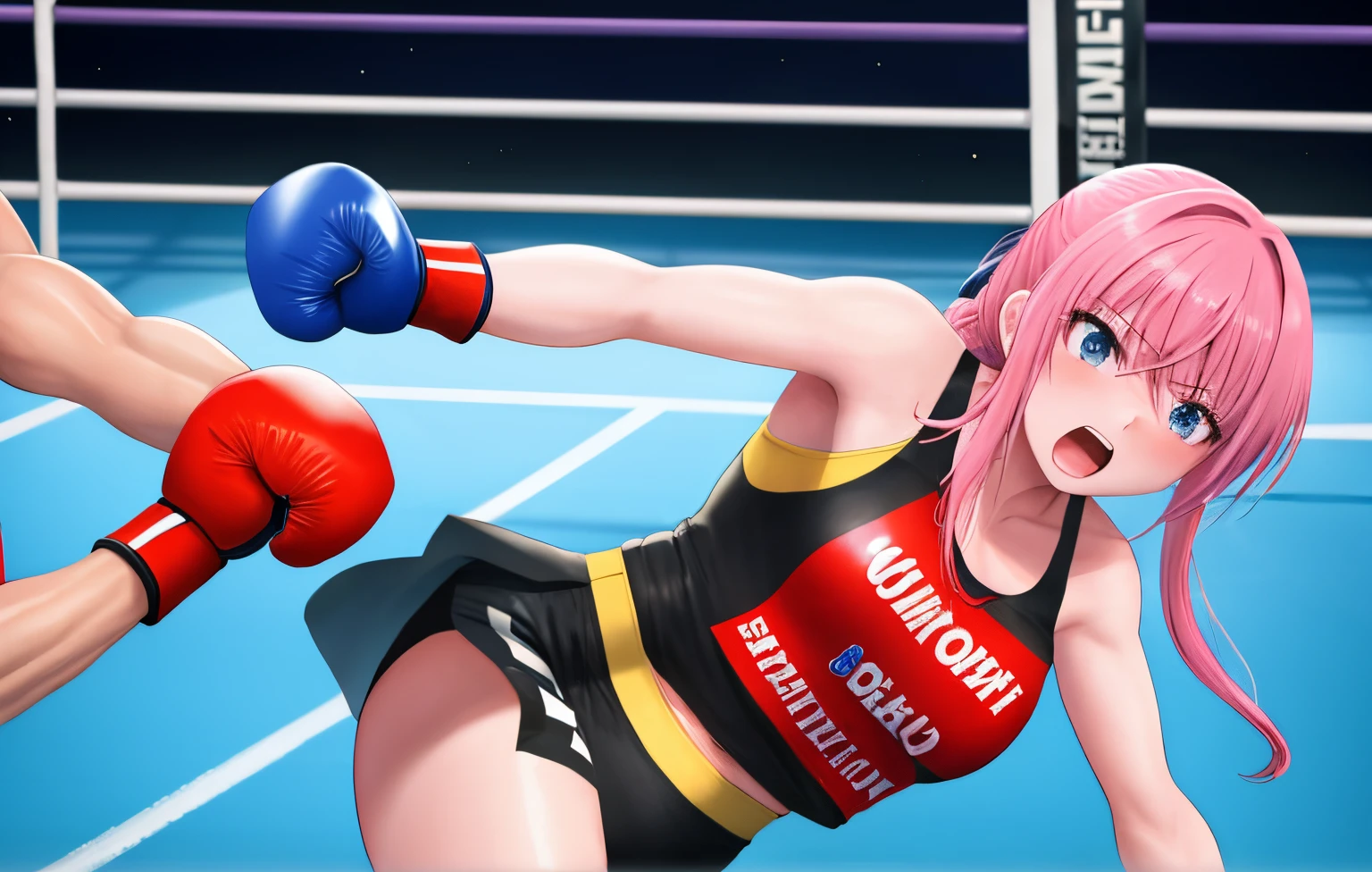 Girl boxing fighting knock out in ring knock out in ring beat