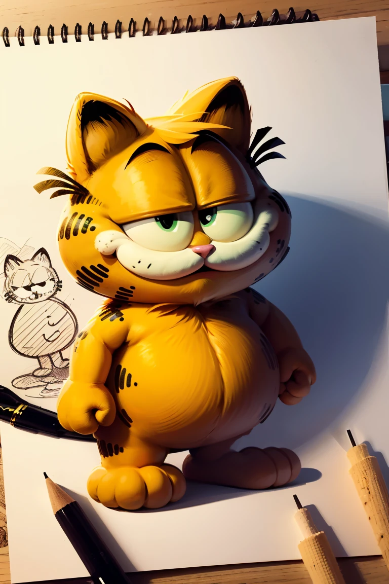 Stick figures, line drawings, illustrations for kids, (garfield
gothfield), sketch, no shadows, black and white line drawing
