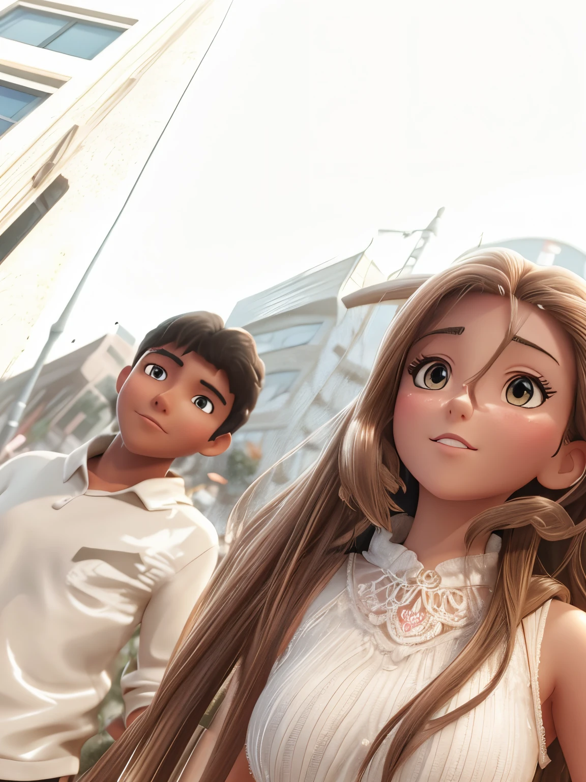 (best-quality:0.8),, (best-quality:0.8), perfect anime illustration, extreme closeup portrait of a pretty woman walking through the city