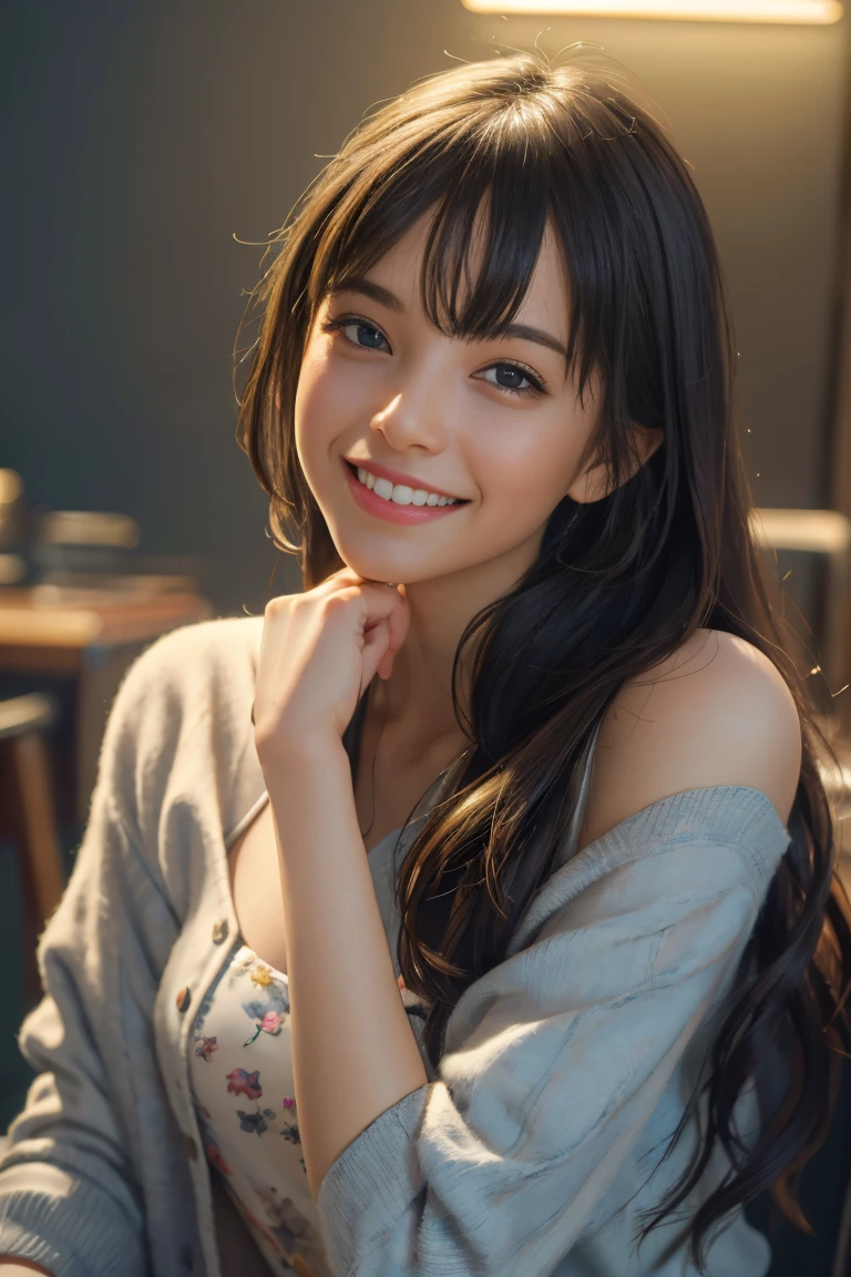 (best quality,4k,8k,highres,masterpiece:1.2),ultra-detailed,(realistic,photorealistic,photo-realistic:1.37), HDR, UHD, studio lighting, ultra-fine painting, sharp focus, physically-based rendering, extreme detail description, professional, vivid colors, bokeh, portraits, landscape, horror, anime, sci-fi, photography, concept artists, vibrant colors, ethereal lighting, happy smile