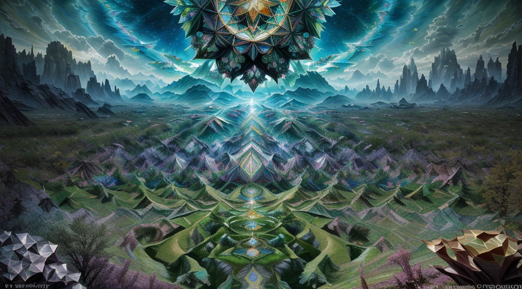 ((best quality)), ((masterpiece)), ((ultra realistic)), ((high fantasy style)), beautiful intricately detailed soft oil painting by mc escher|jim lee of a of an impossible landscape, chaos, (Kaleidoscope dimensional rift:1.4), infinite falling broken biomes, aquatic, grassland, forest, desert, tundra, cinematic film still from krull|doctor strange, vibrant trippy colors,