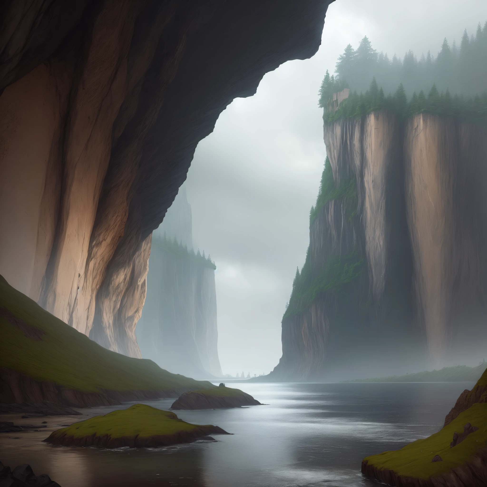 Rainy cliff
