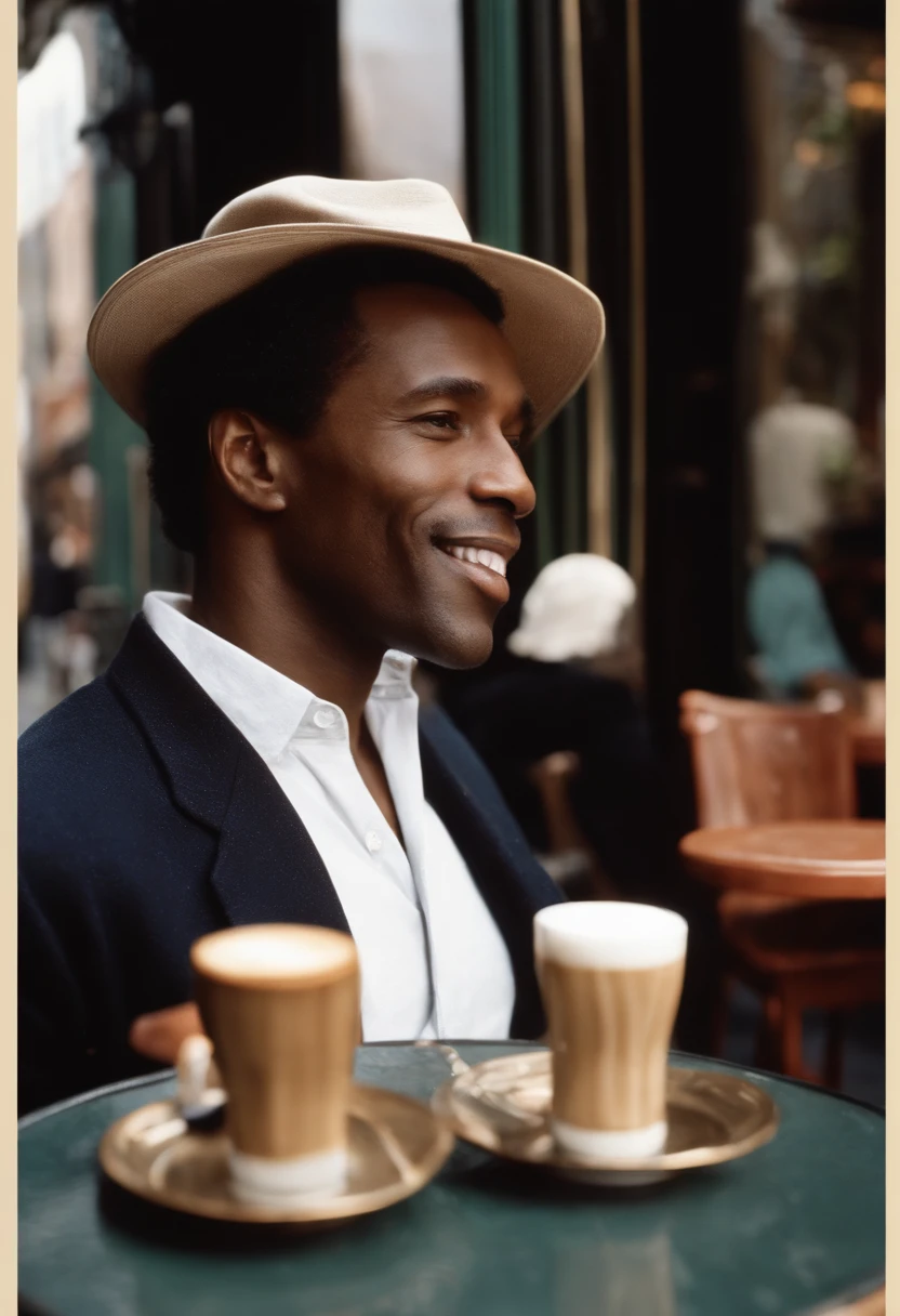 A snapshot of Billy Washington sitting at an outdoor cafe, sipping on an espresso, with a smile playing on his lips as he people-watches in the heart of Soho. He is pale white skinned.,original,In his early to mid-20s, Bill's appearance mirrors his internal struggles—short, light brown to blonde hair, soft features on a tall frame.