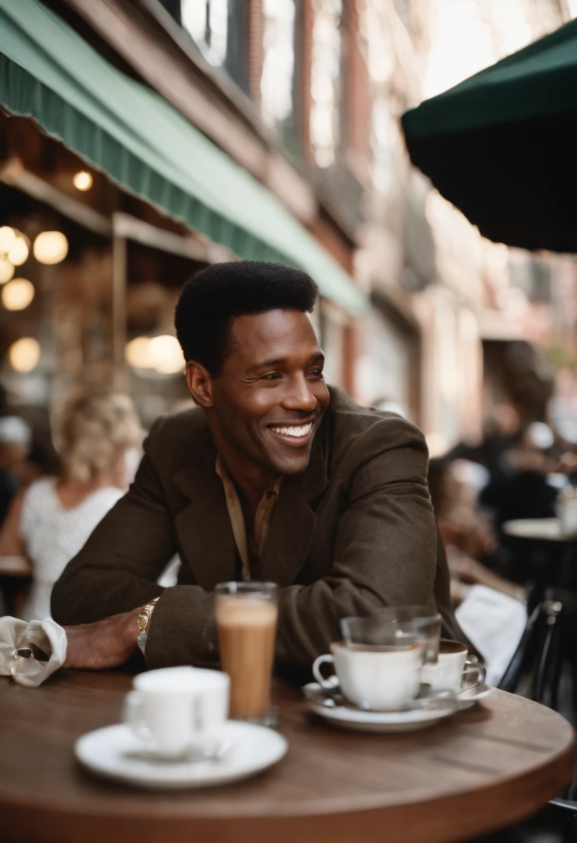 A snapshot of Billy Washington sitting at an outdoor cafe, sipping on an espresso, with a smile playing on his lips as he people-watches in the heart of Soho. He is pale white skinned.,original,In his early to mid-20s, Bill's appearance mirrors his internal struggles—short, light brown to blonde hair, soft features on a tall frame.