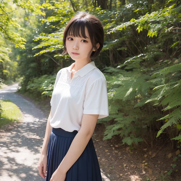 1womanl、age19、season、夏天、the woods、Shorthair、skirt by the、Yoshiko Akishino