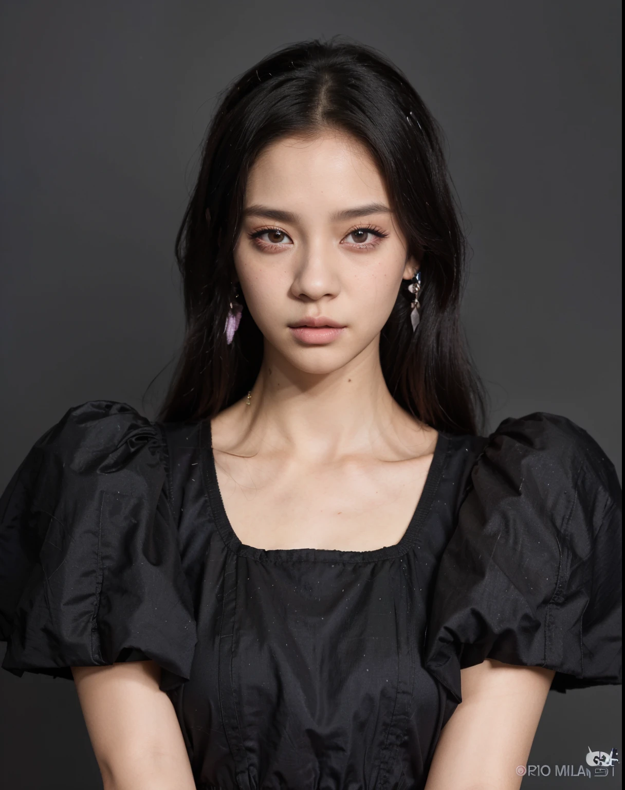 uma mulher com longos cabelos negros usando um vestido preto e brincos, Retrato Jisoo Blackpink, Retrato de Jossi de Blackpink, Jaeyeon Nam, cruel korean goth girl, Jinyoung Canela, iu lee ji-eun as a super villain, Heonhwa Choe, Xision Wu, jossi do blackpink, jisoo do blackpink, Jisoo do Blackpink, foto de perfil headshot