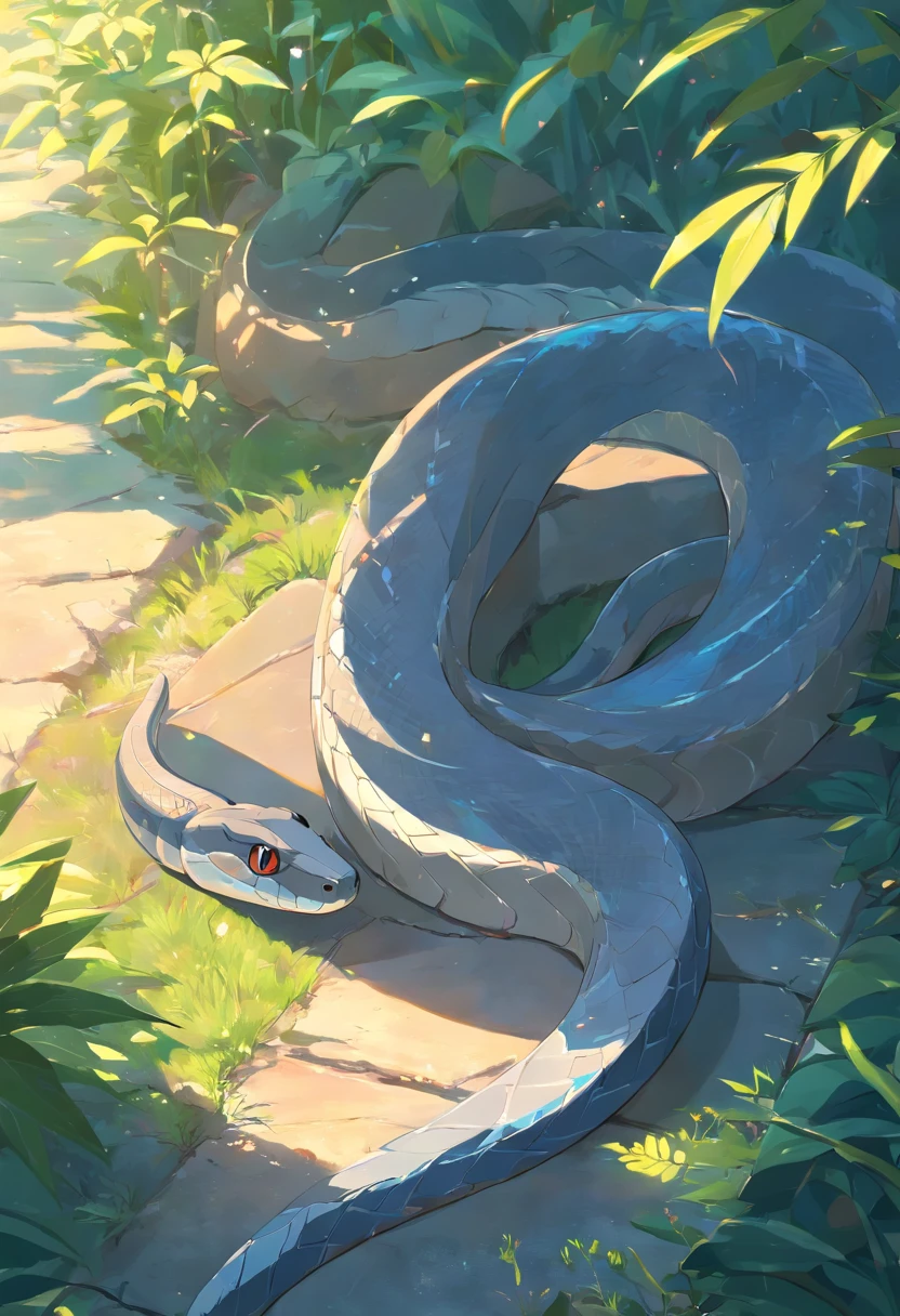 A gray snake on sunlight