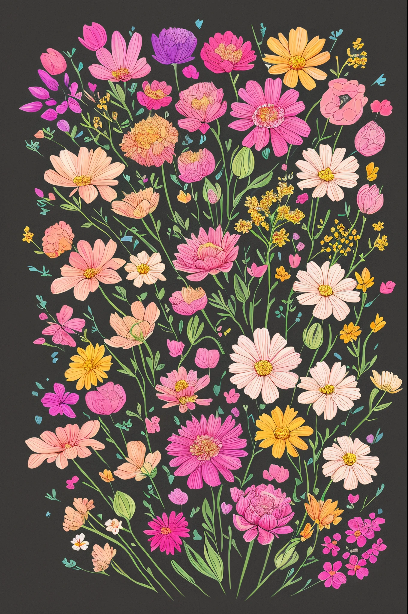 Illustrations of flowers that make you feel good when you look at them