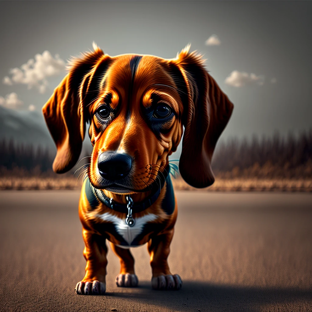 high resolution photo, turkey crossed with a dachshund