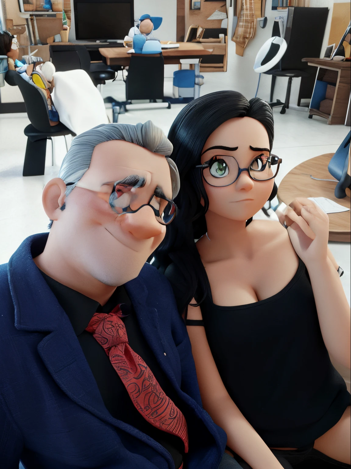 Personaje de dibujos animados de un hombre con gafas negras y una camisa azul, animation character, stylized character, Rendering animation styles, 3D estilizado, Arnold Maya render, 3D render estilizado, Toon renderizar keyshot, Personaje 3D, Personaje 3D, Renderizado 3D ST...
