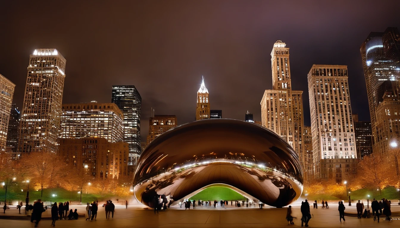Millenium park chicago at night