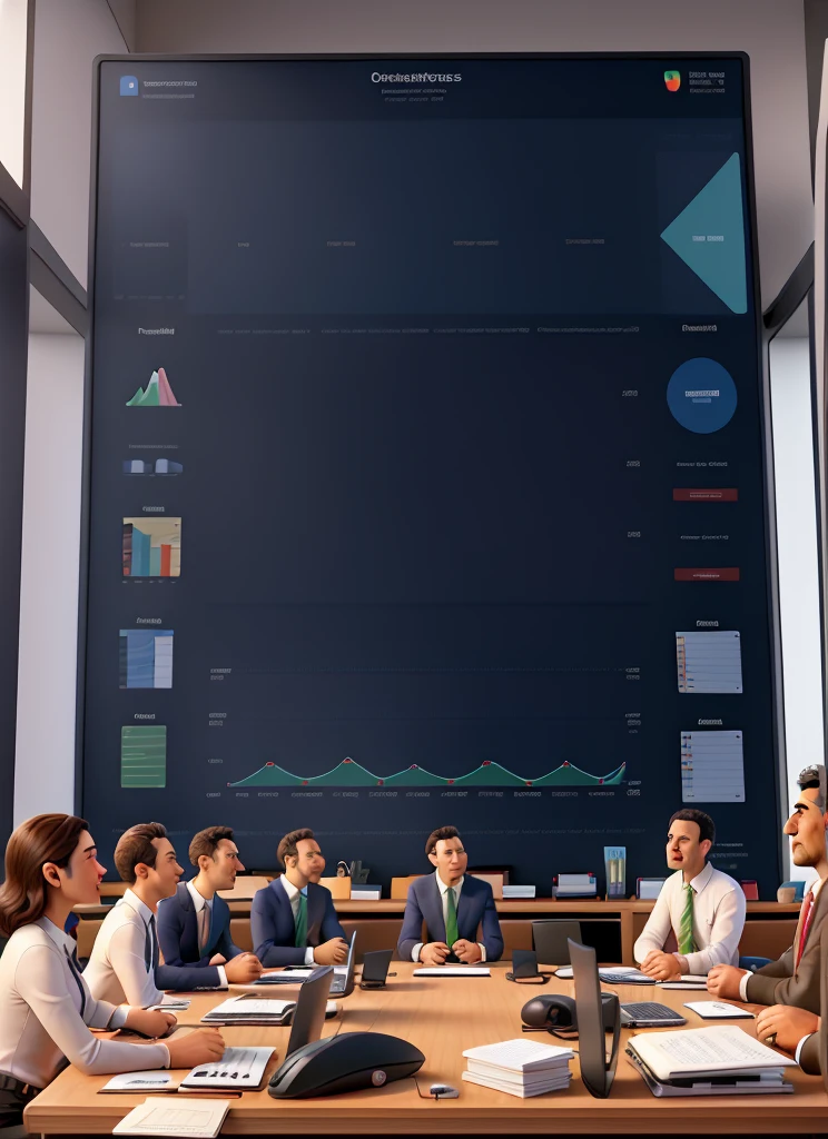 obra-prima, melhor qualidade, Miscellaneous office meeting conference room: Successful CEO Presents E-Commerce Fintech Growth Statistics to a Group of Investors. Whiteboard with Big Data Analytics. foto corpo inteiro