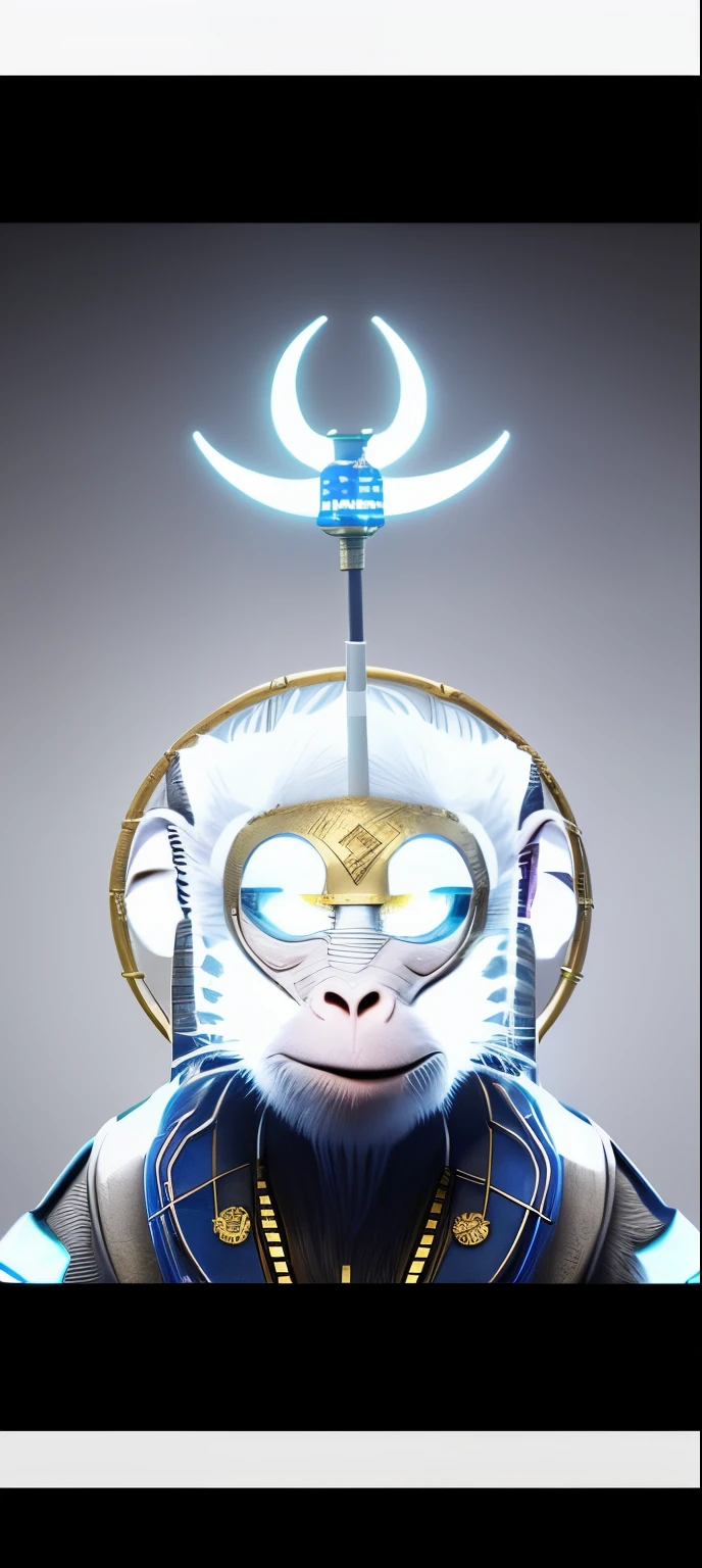 Cyberpunk Monkey King Golden Hoop Rod White
