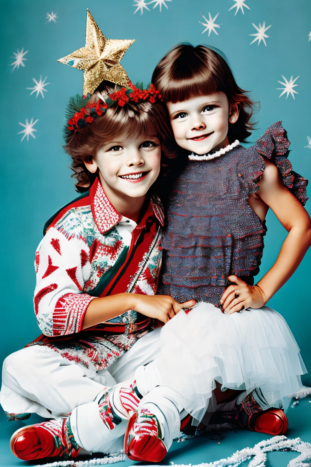70's american christmas photo shoot
