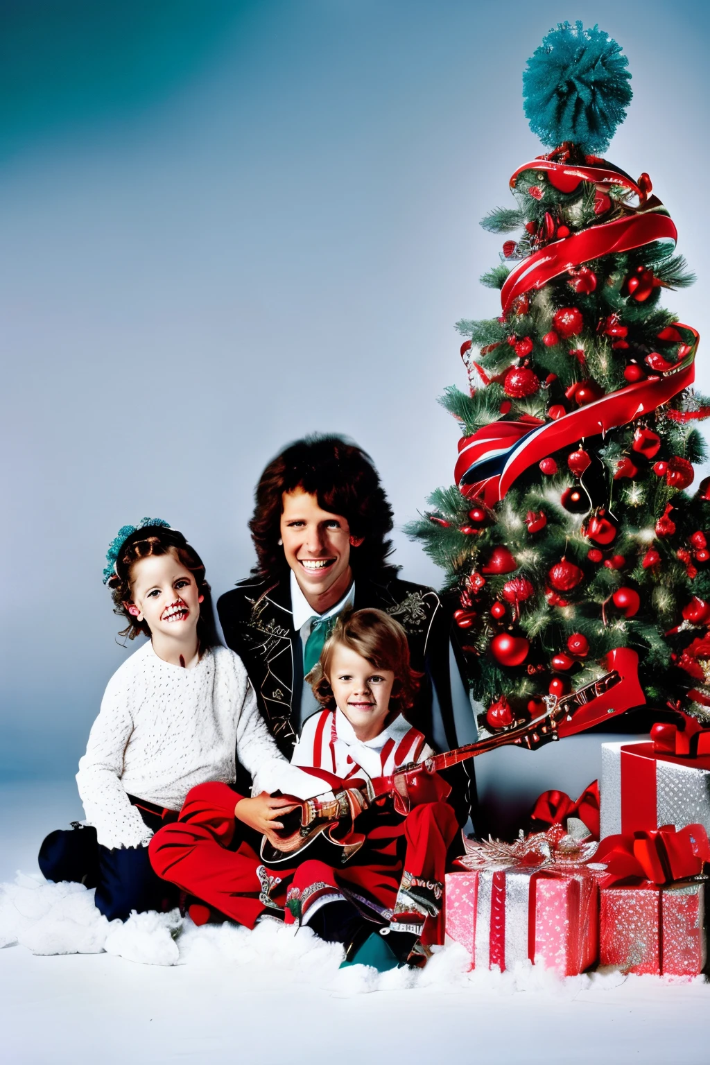 70's american christmas photo shoot