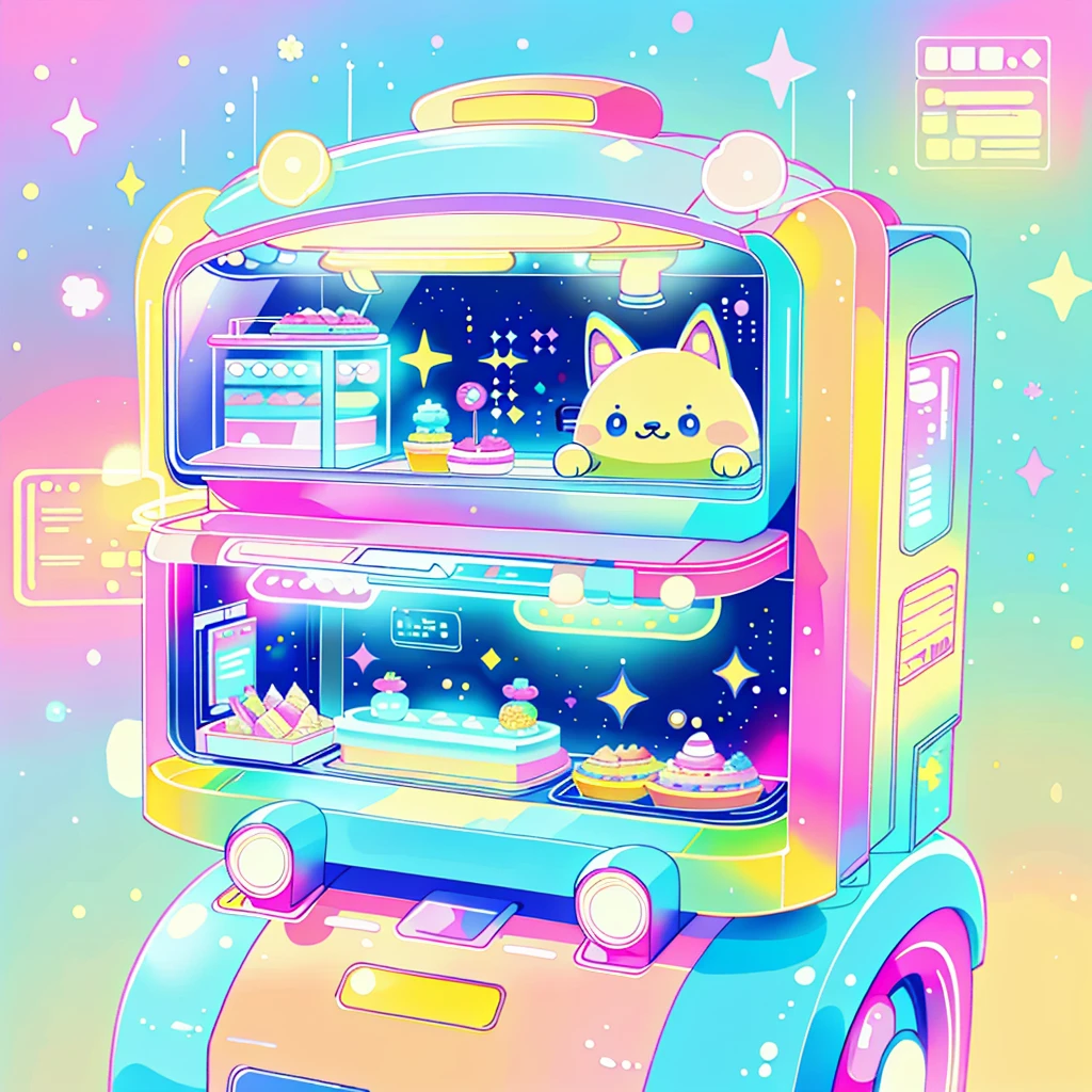 Kawaii Tech,pastel color, kawaii, Cute colors ,scifi,
Food Trucks, signboard