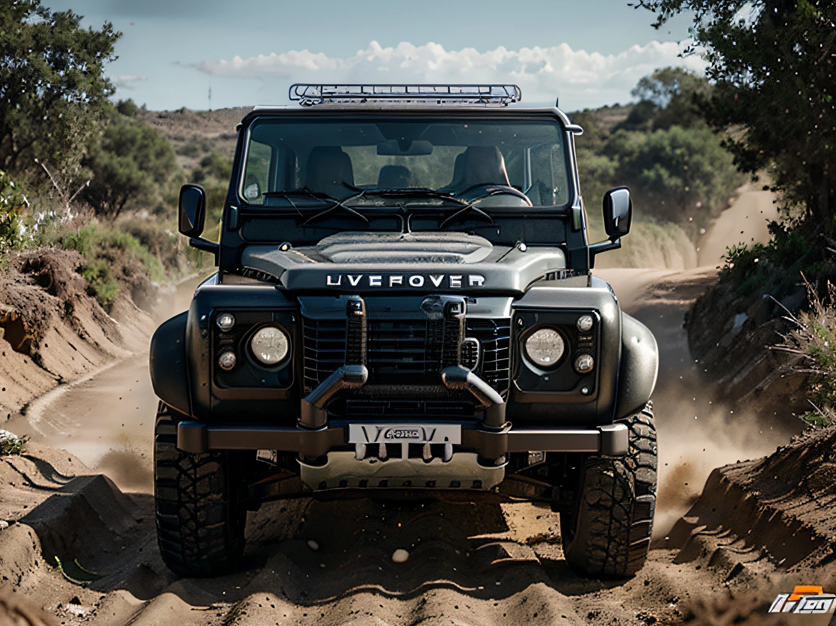 1 car, land rover defender, offroad car, offroad, dirt, rally, liveries, ultra sharp image, high definition, cinematic lighting, high resolution, high quality, 8k, neoprene, ultra sharp focus