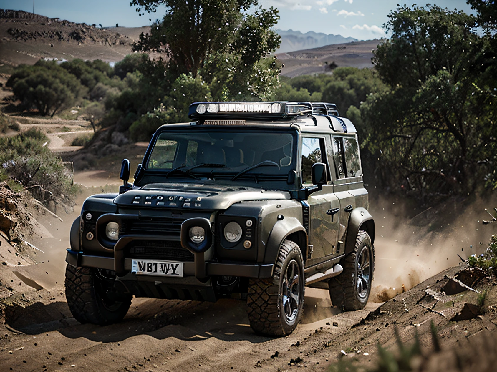 1 car, land rover defender, offroad car, offroad, dirt, rally, liveries, ultra sharp image, high definition, cinematic lighting, high resolution, high quality, 8k, neoprene, ultra sharp focus