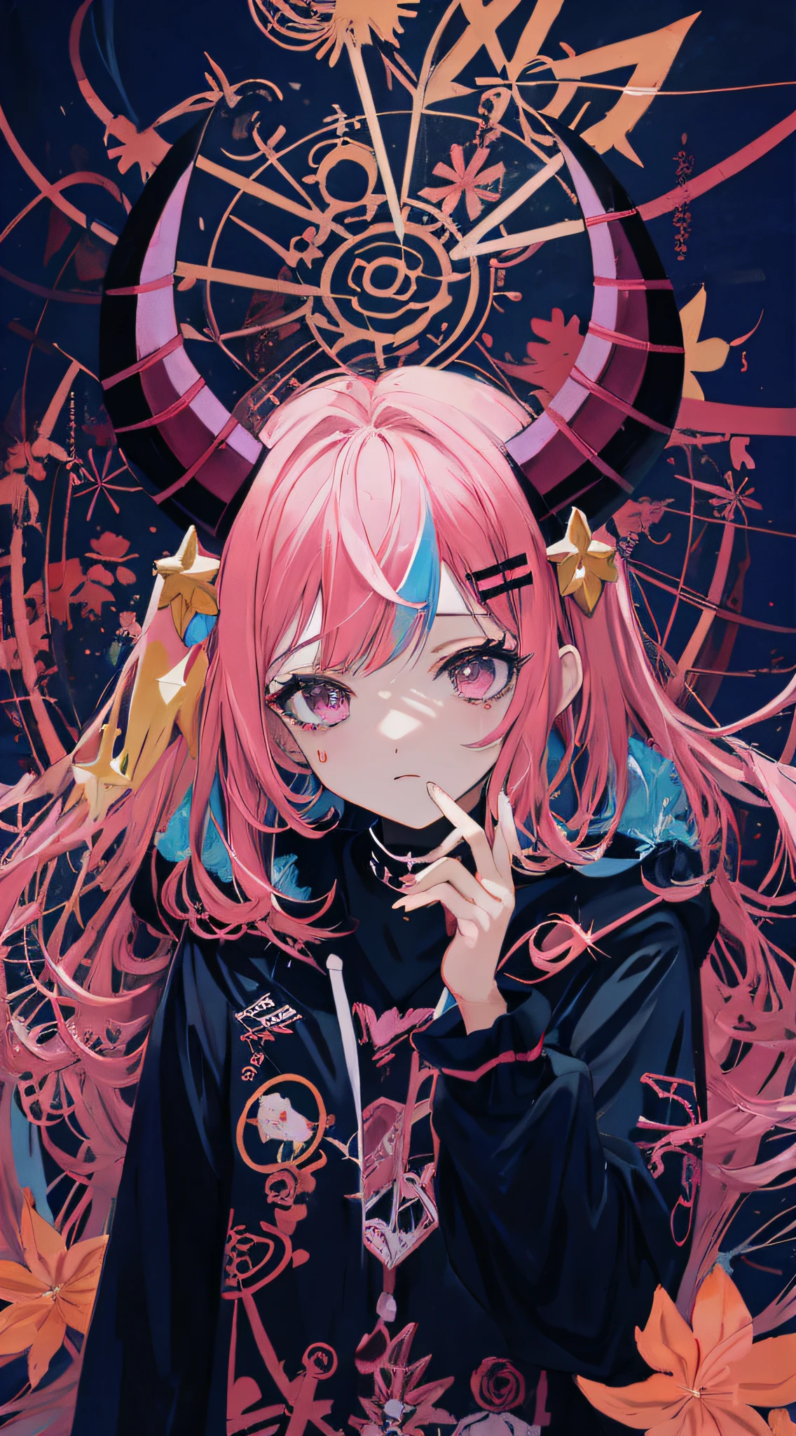 a cartoon girl with horns and devil face holding a cell phone, anime vibes, Demon girl, decora inspired illustrations, anime aesthetic, menina anime demon, Arte digital de Danganronpa, dreamy psychedelic anime, arte de anime em alta, 8 0 s vibe anime, estilo de arte sinistro, arte de anime em alta, Estilo anime misturado com Fujifilm, Anime Art Wallpaper 4K